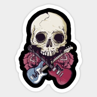 The Skull Of Rock And Roll Music Sticker